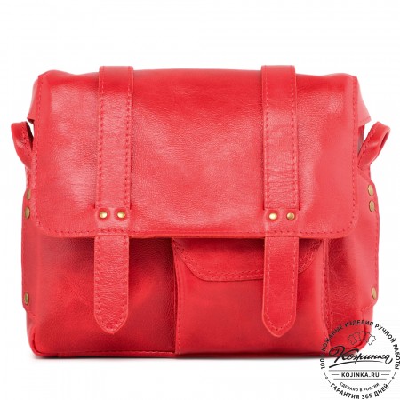 Кожаная сумка "Фрея" (красная) 